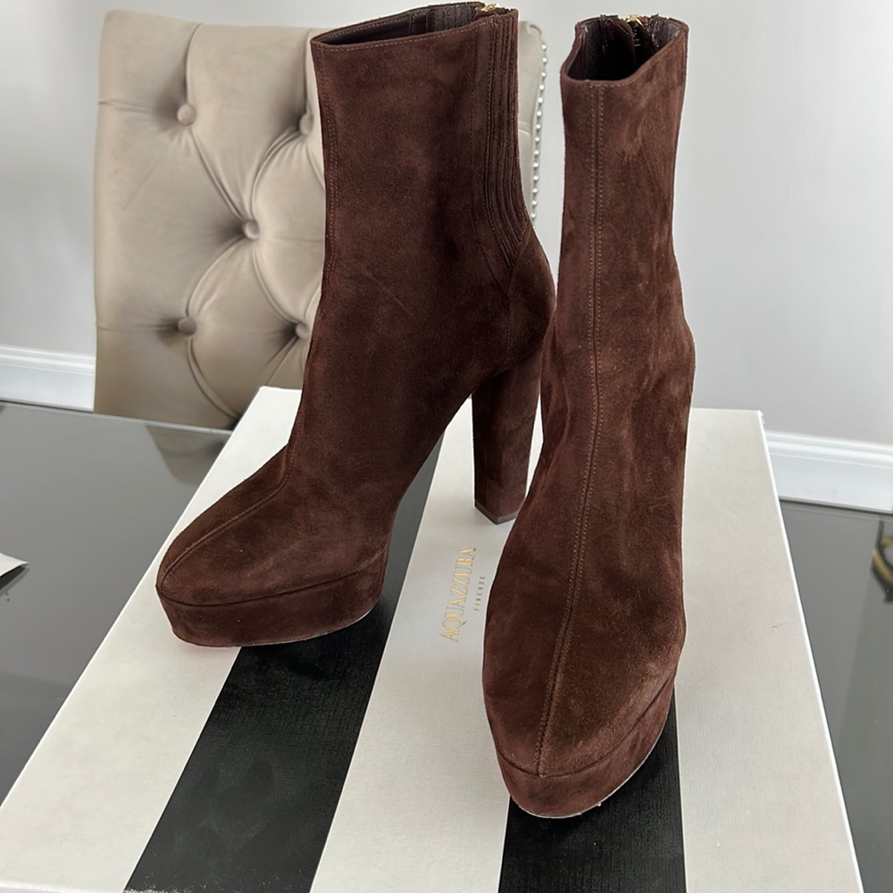 Aquazzura Espresso Suede Bootie